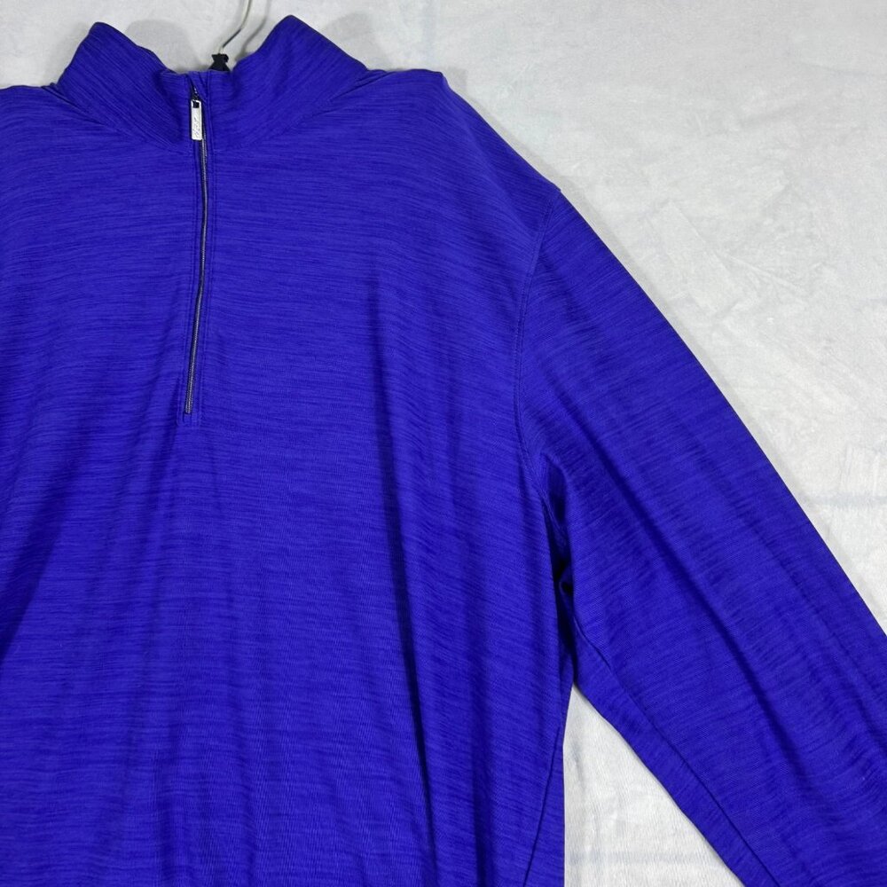 Greg Norman Men's Play Dry Activewear T-Shirt Blue Long Sleeve 1/4 Zip Large - Picture 4 of 10